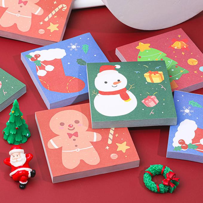 クリスマスの粘着性があるノートのかわいい漫画の小型メモ パッドNの時間は学生のギフトのためのメモの粘着性があるノートを貼る