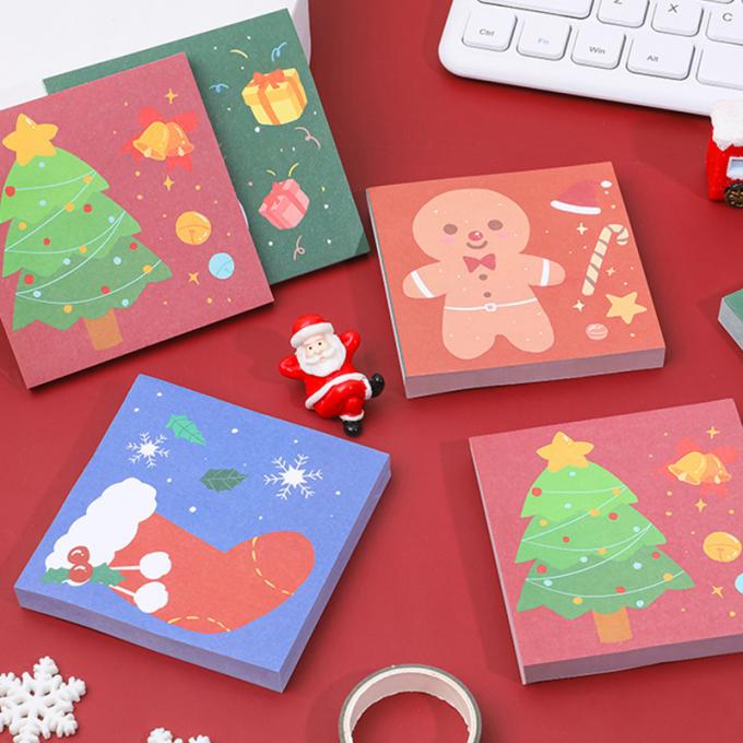 クリスマスの粘着性があるノートのかわいい漫画の小型メモ パッドNの時間は学生のギフトのためのメモの粘着性があるノートを貼る
