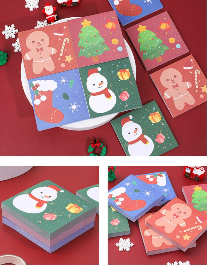 クリスマスの粘着性があるノートのかわいい漫画の小型メモ パッドNの時間は学生のギフトのためのメモの粘着性があるノートを貼る