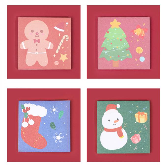 クリスマスの粘着性があるノートのかわいい漫画の小型メモ パッドNの時間は学生のギフトのためのメモの粘着性があるノートを貼る