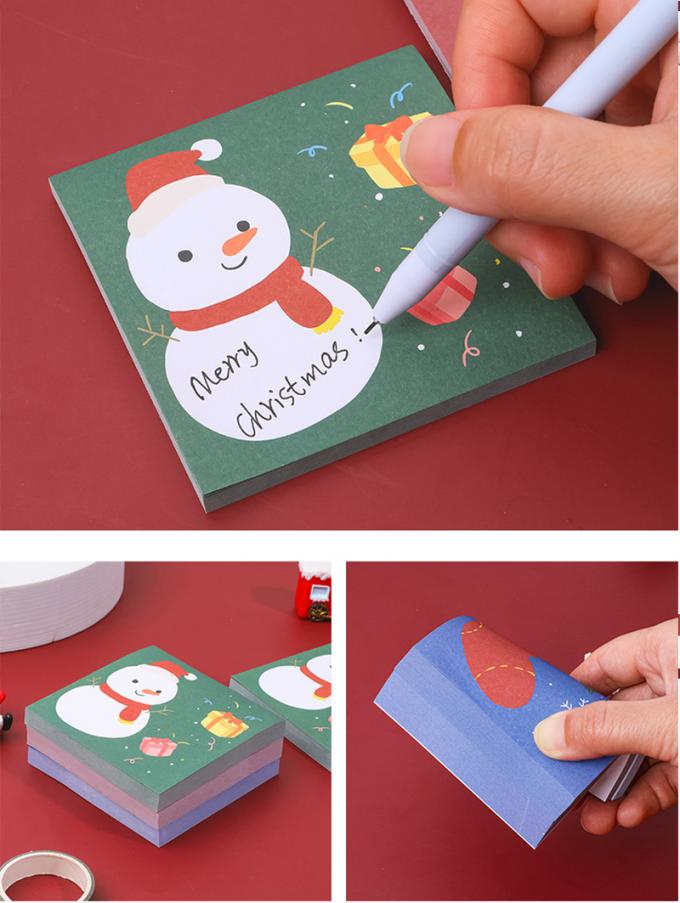 クリスマスの粘着性があるノートのかわいい漫画の小型メモ パッドNの時間は学生のギフトのためのメモの粘着性があるノートを貼る