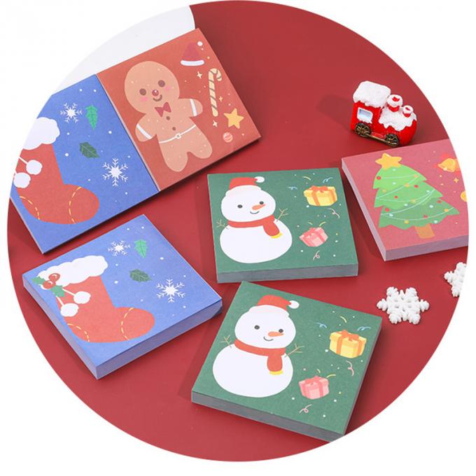 クリスマスの粘着性があるノートのかわいい漫画の小型メモ パッドNの時間は学生のギフトのためのメモの粘着性があるノートを貼る