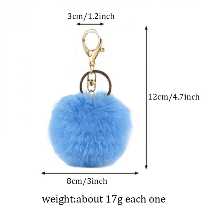 卸し売りかわいいのどのウサギの毛皮の球車のPom Pomのキー ホルダーのハンドバッグの吊り下げ式の財布の魅力のピンクKeychainは唐辛子スプレーKeychainを