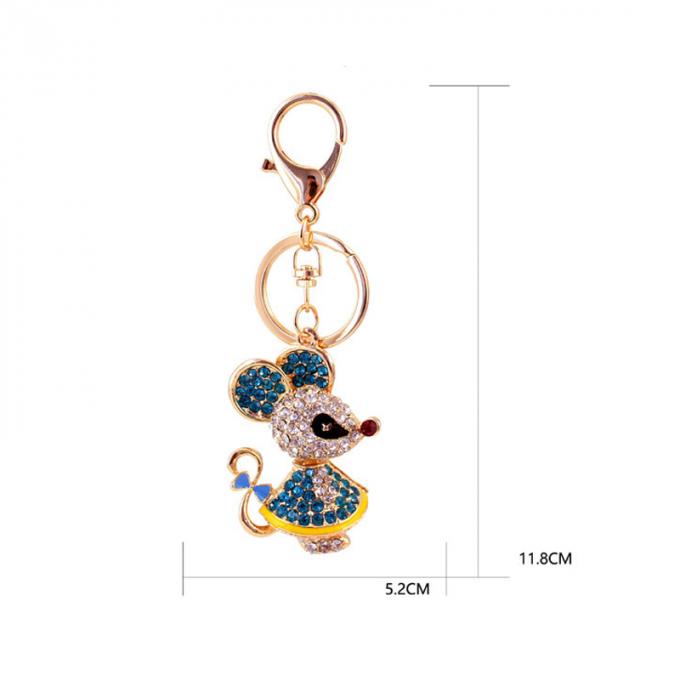私達の中の卸しでラットのギフトのかわいいダイヤモンドのマウス車のKeychainの動物の金属のペンダントの年ラインストーンKeychain