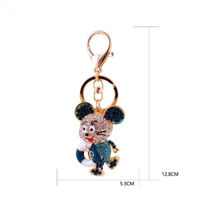 私達の中の卸しでラットのギフトのかわいいダイヤモンドのマウス車のKeychainの動物の金属のペンダントの年ラインストーンKeychain