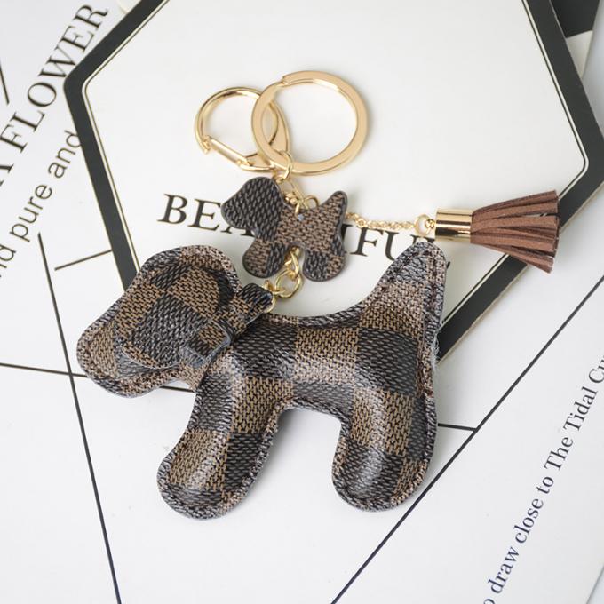 卸し売り革くま犬のKeychainの吊り下げ式袋は女性のための付属品のダイヤモンドくまKeychain Keychainsを飾る