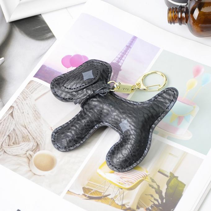 卸し売り革くま犬のKeychainの吊り下げ式袋は女性のための付属品のダイヤモンドくまKeychain Keychainsを飾る